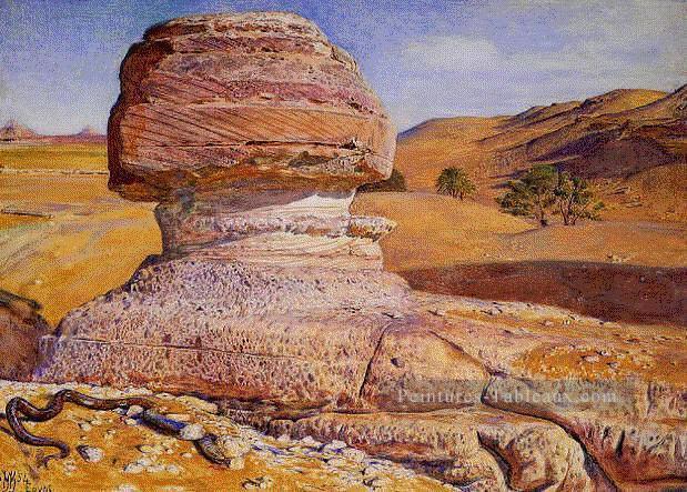 Le Sphinx Gizeh Regard vers les Pyramides de Sakhara anglais William Holman Hunt Peintures à l'huile